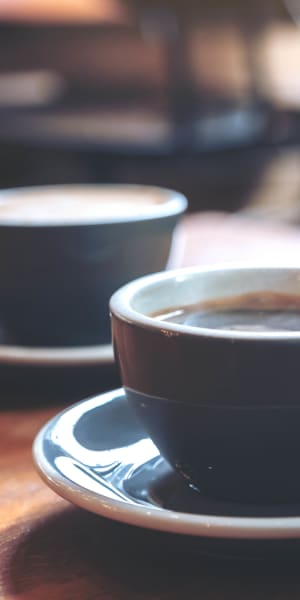 Beautifully presented latte at a café near Bayfair Apartment Homes in San Lorenzo, California