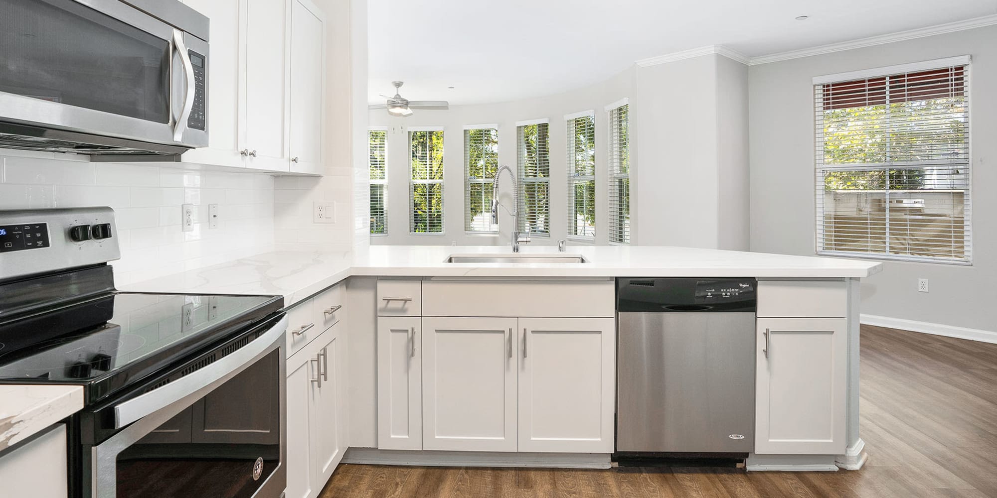 Renovated Kitchen With Upgraded Cabinets and Stainless Steel Appliances at Park Central in Concord, California