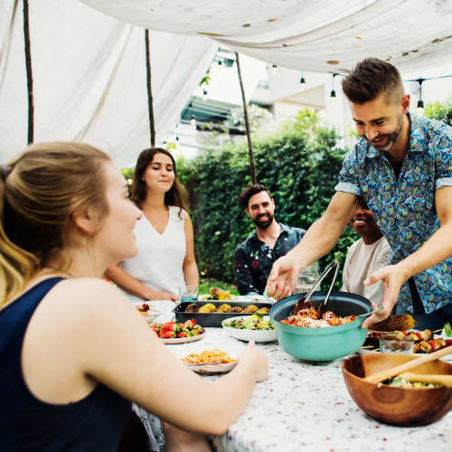 Residents eating a meal at Shelton Circle in Virginia Beach, Virginia