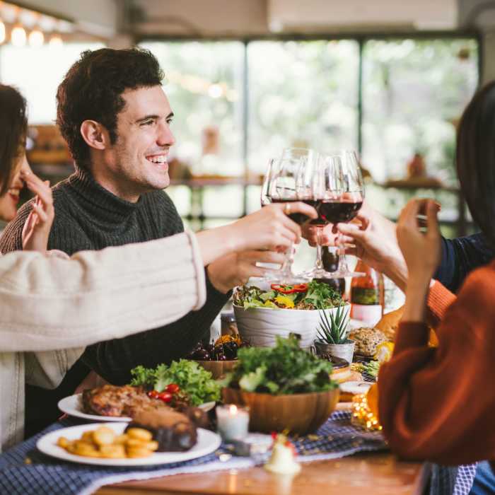 Residents enjoy a meal near Attain Downtown, Norfolk, Virginia