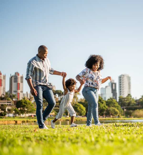 Resident family in the park near The Rise at Regency in Henrico, Virginia