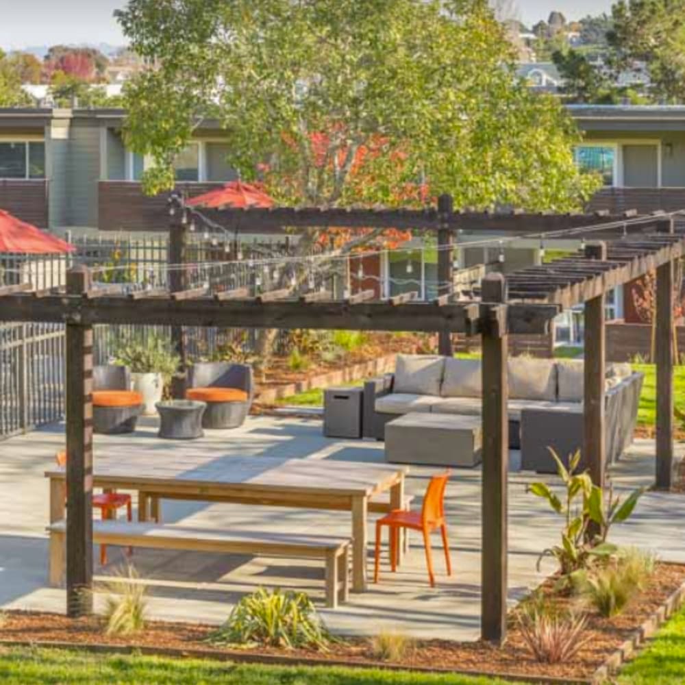 Outdoor Lounge area at our Parc Marin community at Mission Rock at San Rafael in San Rafael, California