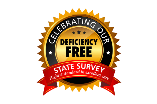 Deficiency free state survey award at Grand Villa of Port Charlotte in Port Charlotte, Florida
