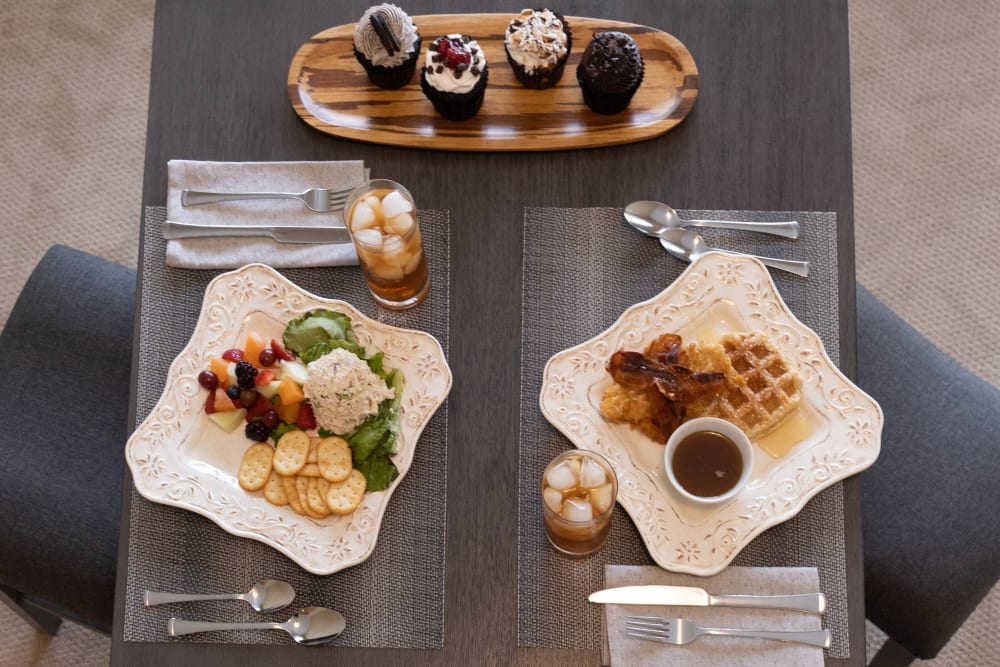 assorted meals with cupcakes
