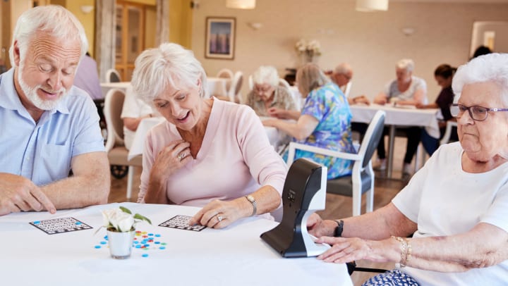 group of seniors playing games