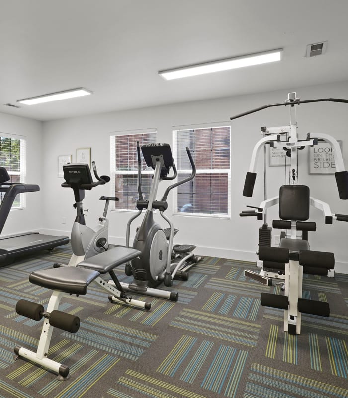 Fitness center at Huntington Park Apartments in Wichita, Kansas