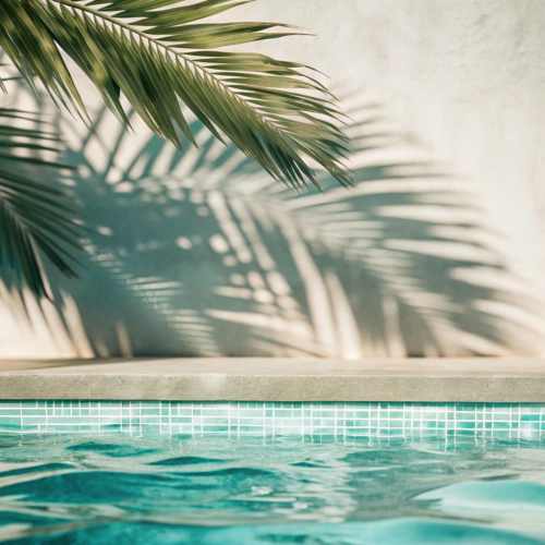 Relaxing swimming pool area at Evergreen Westside in Gainesville, Florida