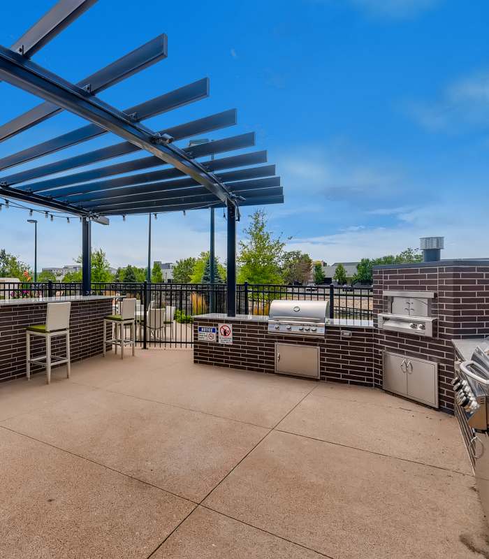Grilling stations & picnic nooks at Station A Apartments in Denver, Colorado