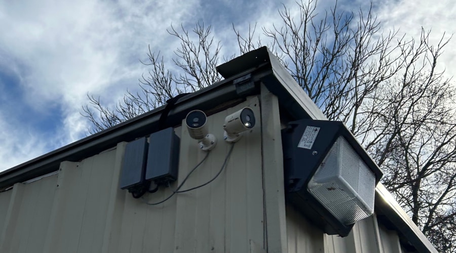 Outdoor security camera at KO Storage in Franklin, Ohio