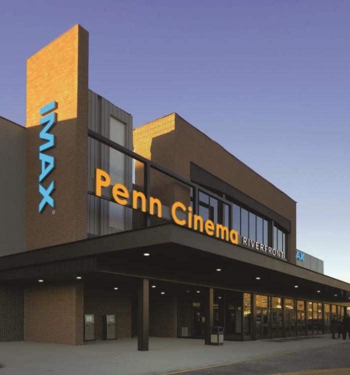 Exterior of penn cinema near Harlan Flats in Wilmington, Delaware