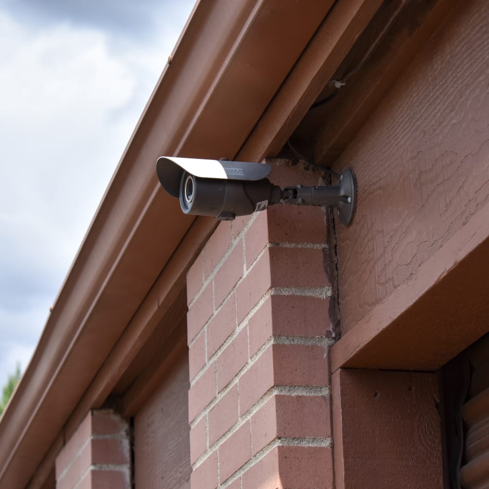 A video surveillance camera at STOR-N-LOCK Self Storage in Boise, Idaho