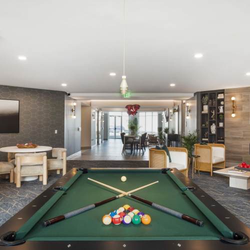 Billiards table at The Oliver in Charlotte, North Carolina