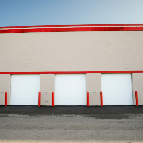 Ground-floor outdoor storage units at StorQuest Self Storage in Madison, Wisconsin