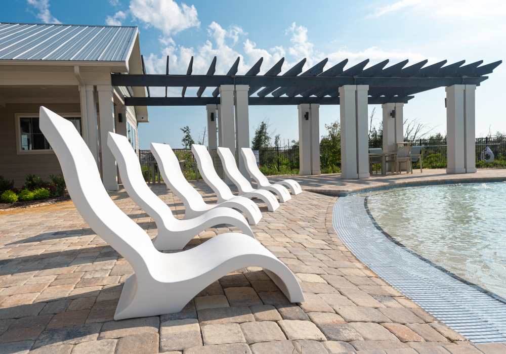Comfortable sun loungers at Mexico Beach Crossings in Mexico Beach, Florida