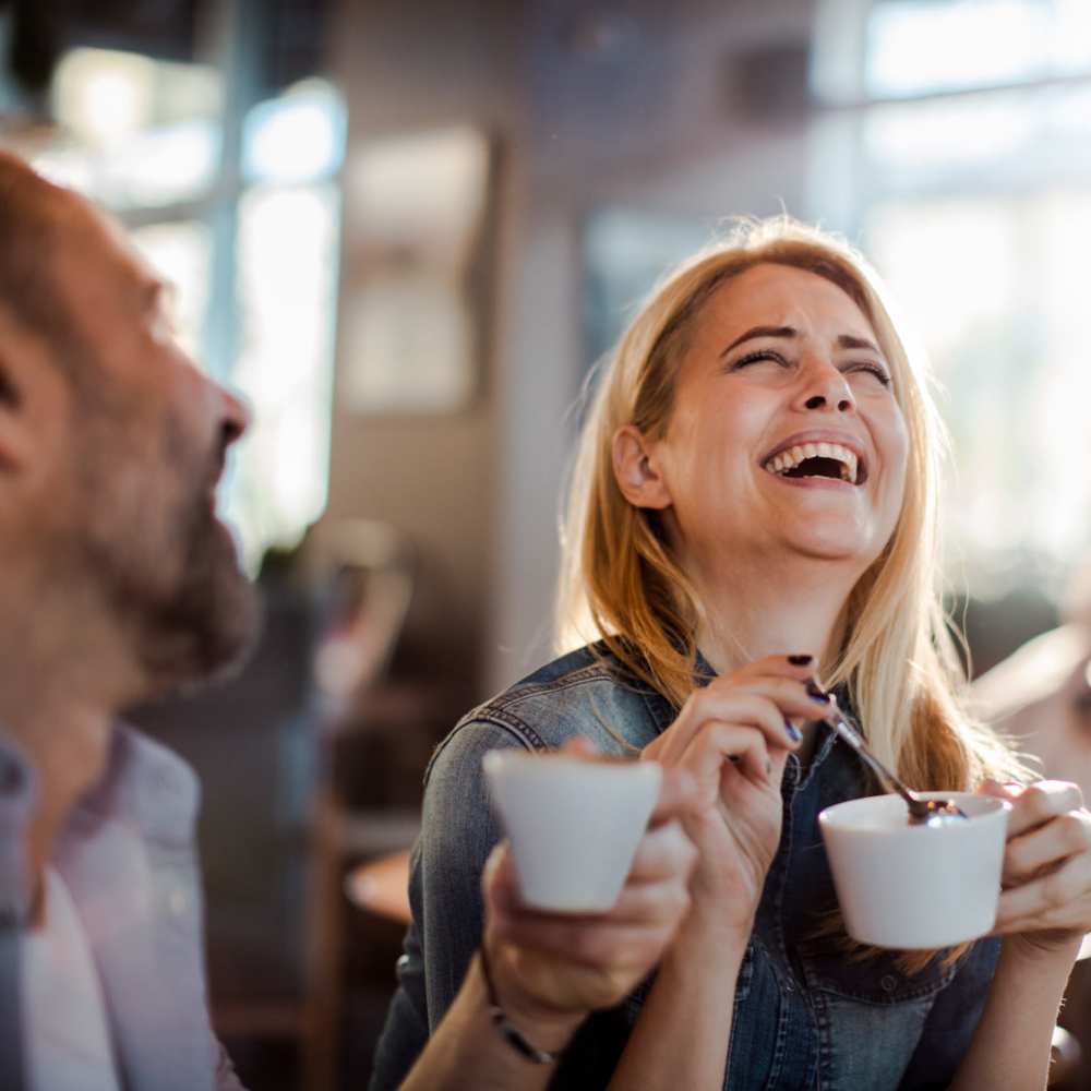 Residents having fun and drinking coffee near Lincoln Village in Lincoln City, Oregon