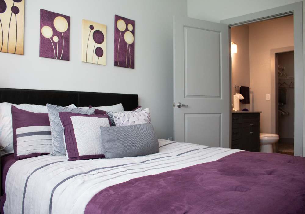 Model bedroom at Southfork Lake in Manvel, Texas