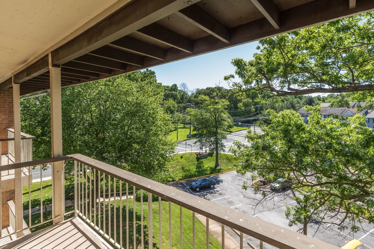 Great view from the private balcony outside your living room at Pleasant House in Seat Pleasant, Maryland