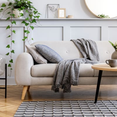 A furnished living room at Cascade Village in Joint Base Lewis McChord, Washington
