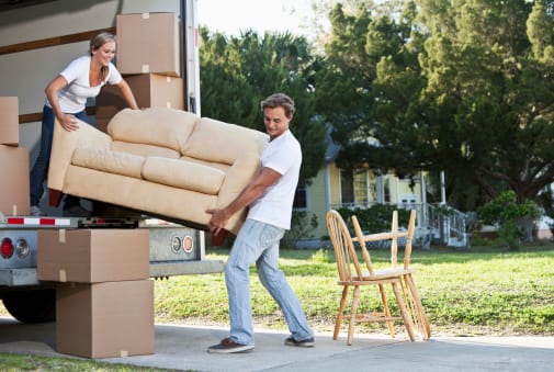 Young Couple Moving their belongings at Storage World in Reading, Pennsylvania