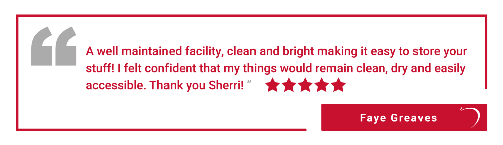 Five star review of Apple Self Storage - Niagara Falls - Oakwood in Niagara Falls, Ontario, from Faye