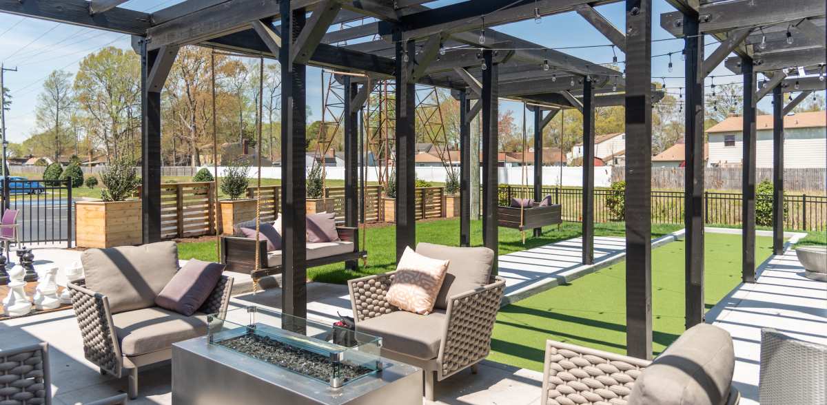 Patio with firepit at Magnolia Run, Virginia Beach, Virginia