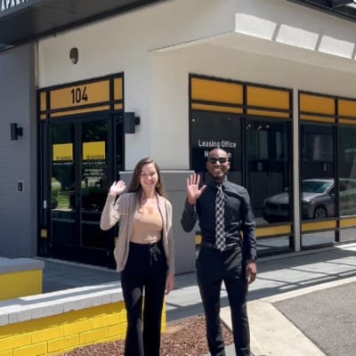 residents waving at The Dartmouth North Hills in Raleigh, North Carolina