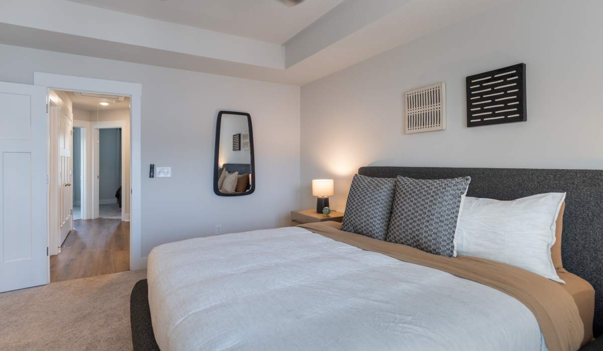 Vibrant bedroom at Maybrook Terraces in Greenville, South Carolina
