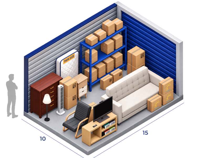 10 x 15 unit diagram for Chino Hills Self Storage in Chino Hills, CA