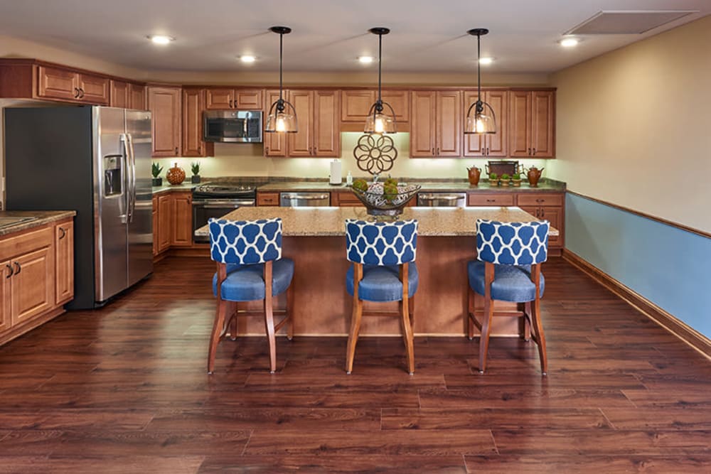 Great room kitchen at Applewood Pointe of Champlin in Champlin, Minnesota. 
