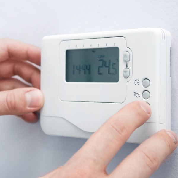 An air conditioning thermostat at Seaport Storage in Tampa, Florida