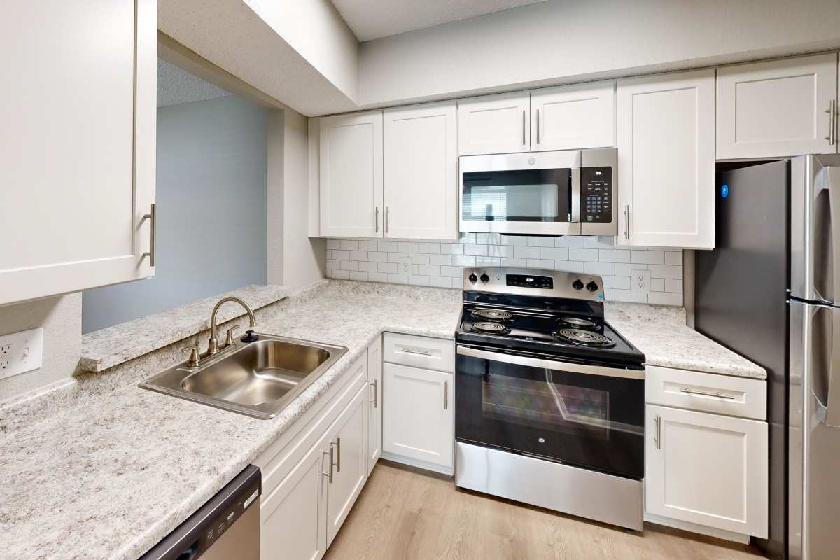 Resident kitchen with lots of counter space at Creekside in San Angelo, Texas