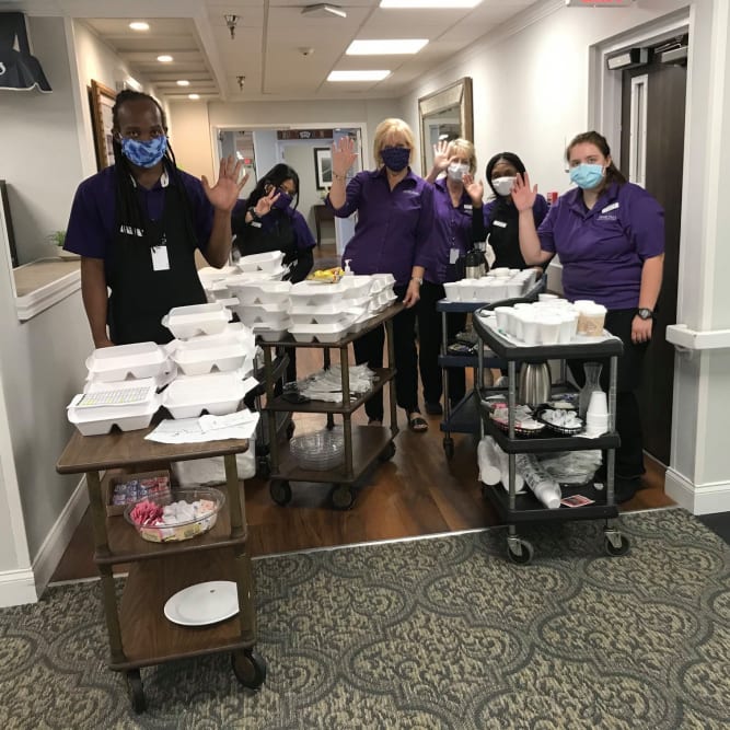 Safe food delivered to residents at Grand Villa of Delray West in Delray Beach, Florida
