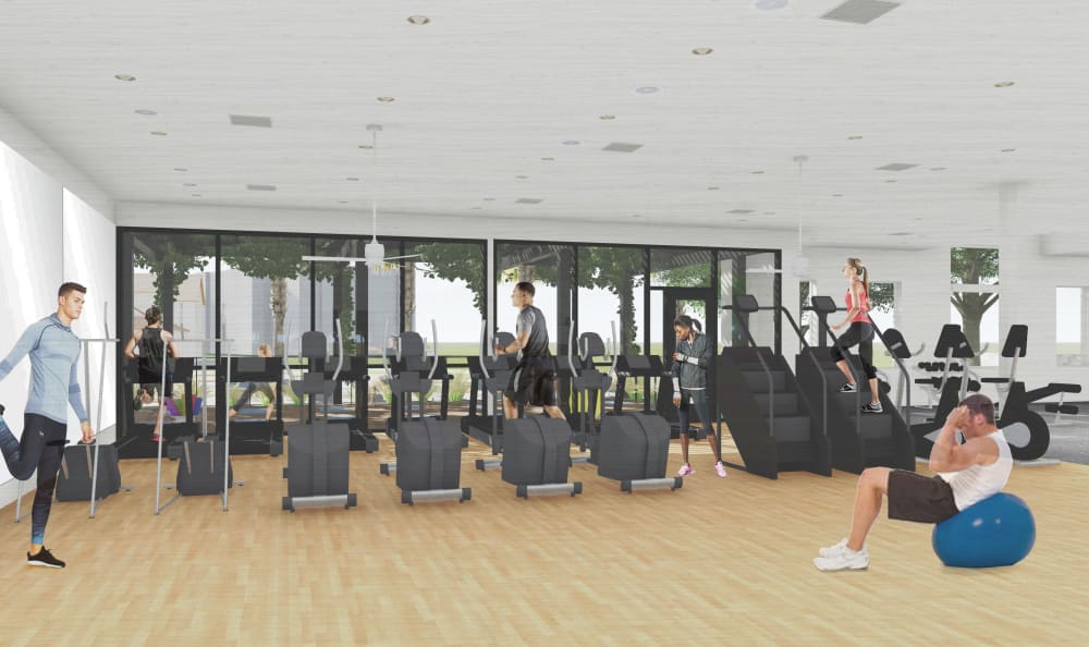 Fitness center rendering at Riata Austin in Austin, Texas