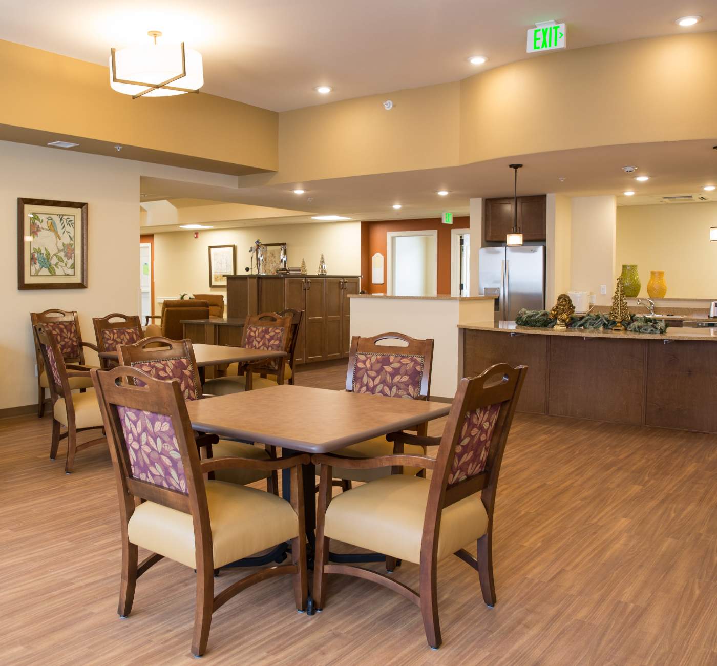 A memory care community kitchen and space at Touchmark at Harwood Groves in Fargo, North Dakota