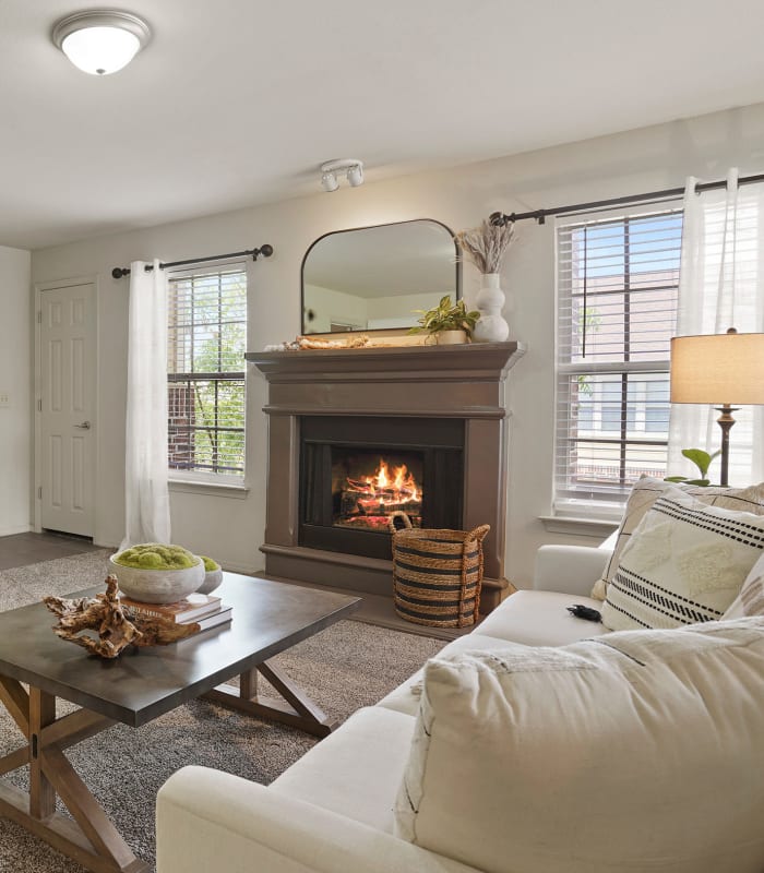 Spacious living room with large windows at Park at Coulter in Amarillo, Texas