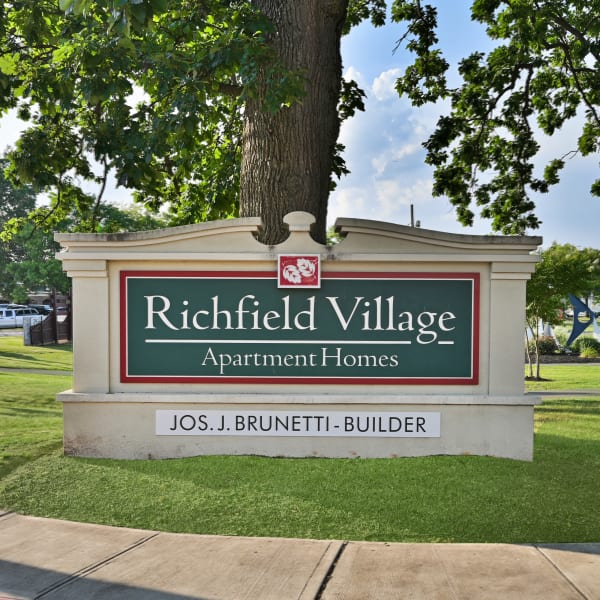 Entry Sign at Richfield Village Apartments in Clifton, New Jersey