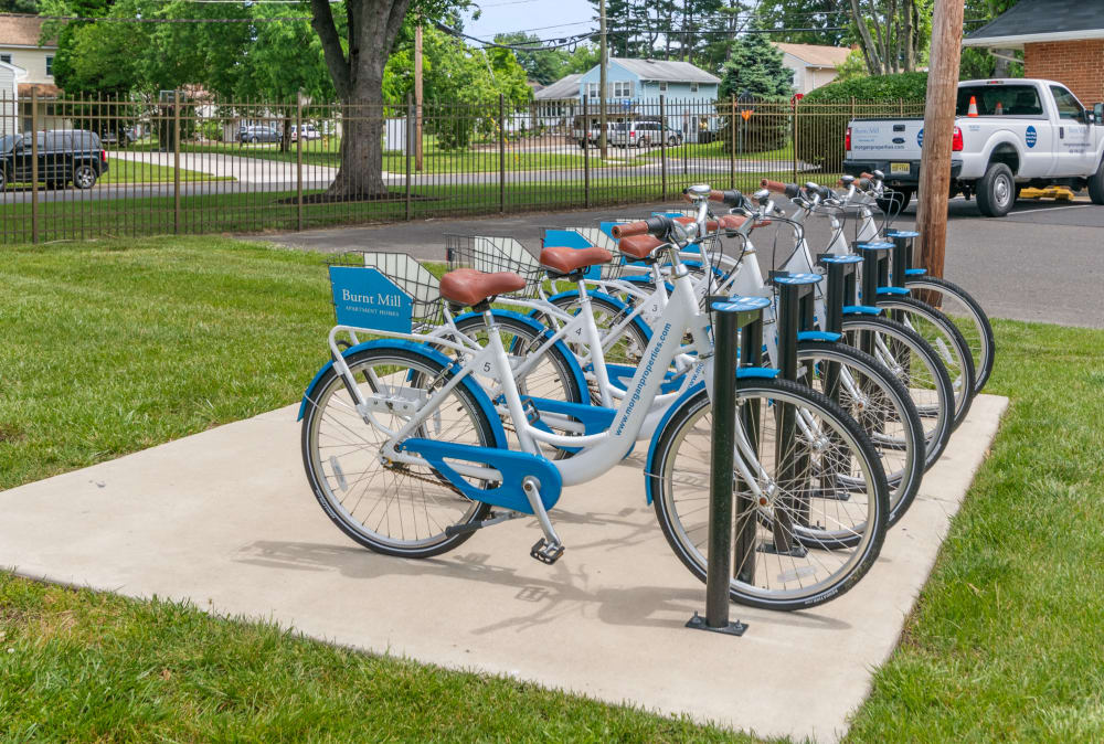 Bike share station for residents at Burnt Mill Apartment Homes in Voorhees, New Jersey