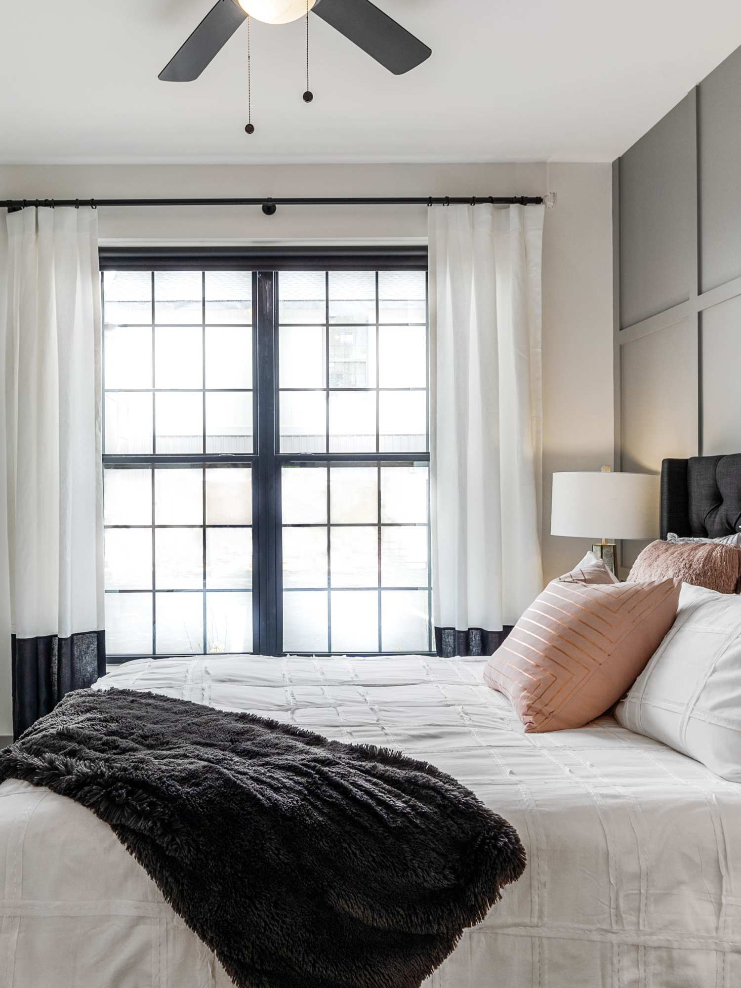 Model bedroom at The Jameson in Cincinnati, Ohio