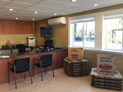 Interior view of the leasing office at Carneros Self Storage Park in Sonoma, California