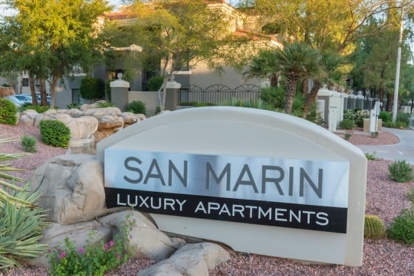 The San Marin at the Civic Center sign in Scottsdale, AZ