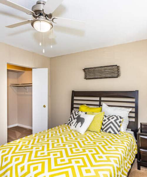 Bedroom at Heather Ridge Apartments in Columbia, Missouri