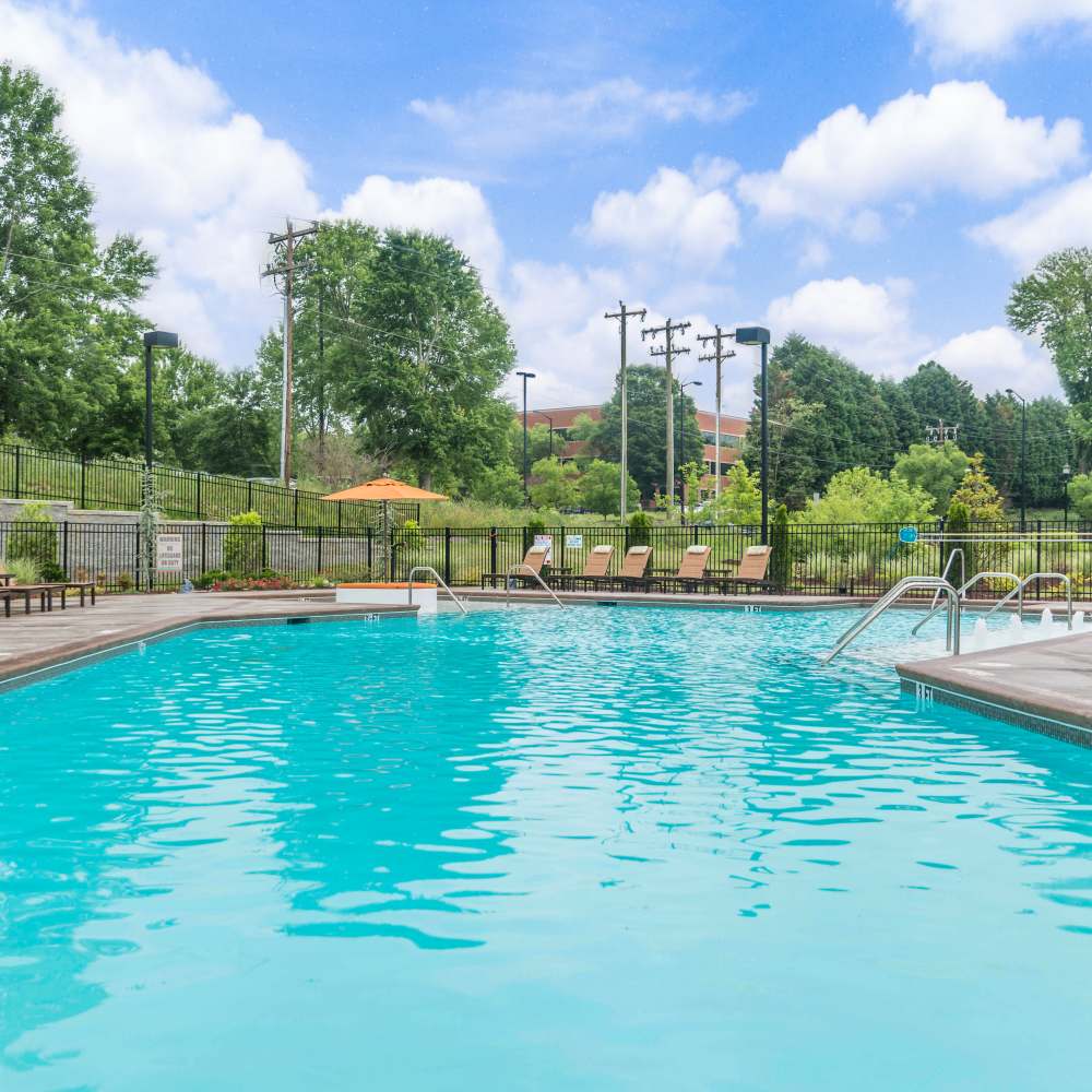 Resort-style swimming pool at Langford in Charlotte, North Carolina
