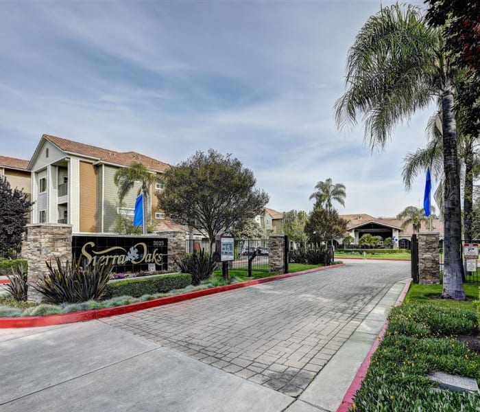 Gated entrance to our community at Sierra Oaks Apartments in Turlock, California