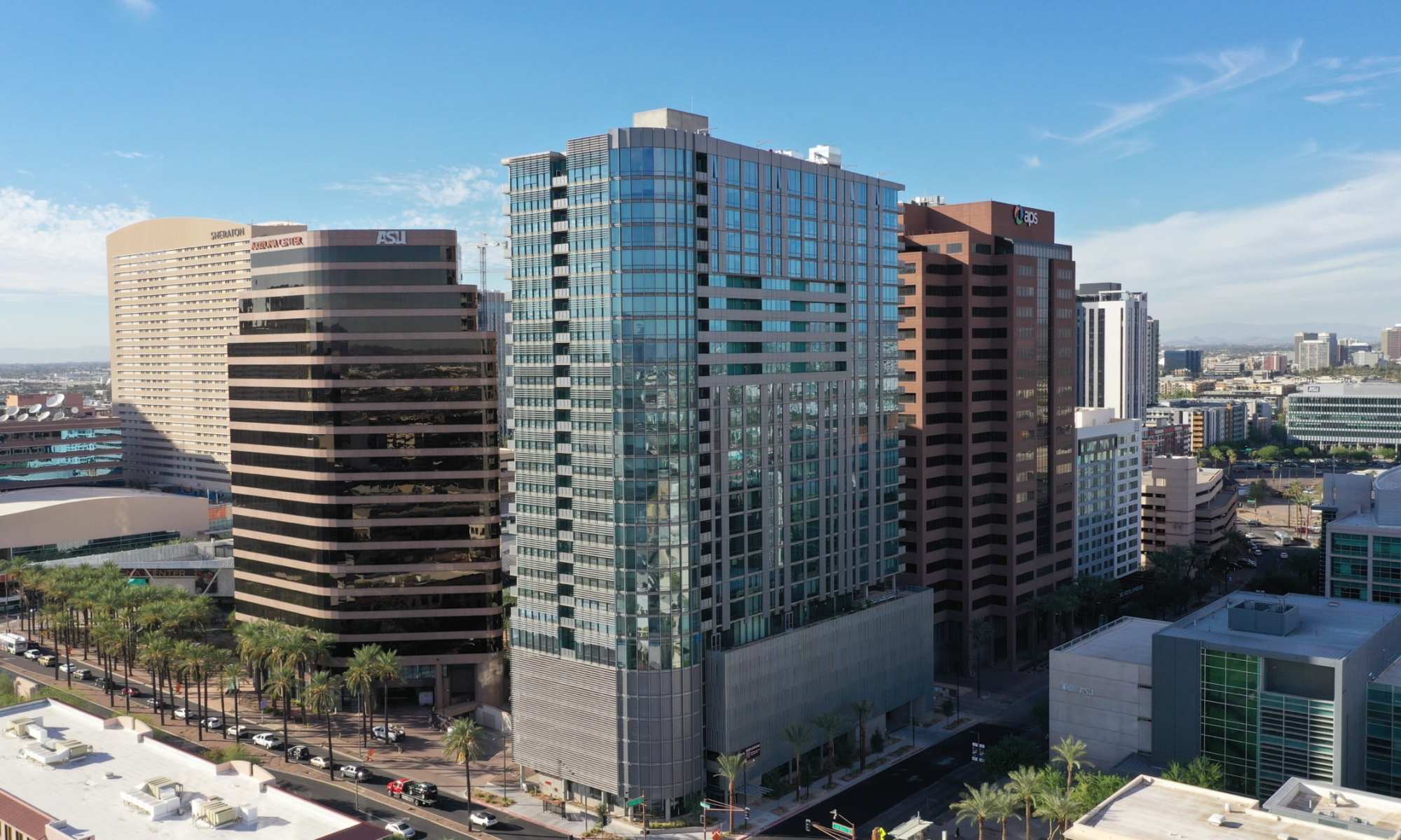 Exterior of the outside of PALMtower in Phoenix, Arizona