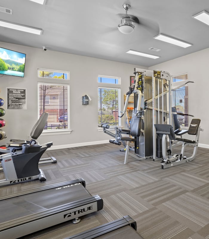 Fitness center at The Park on Westpointe in Yukon, Oklahoma