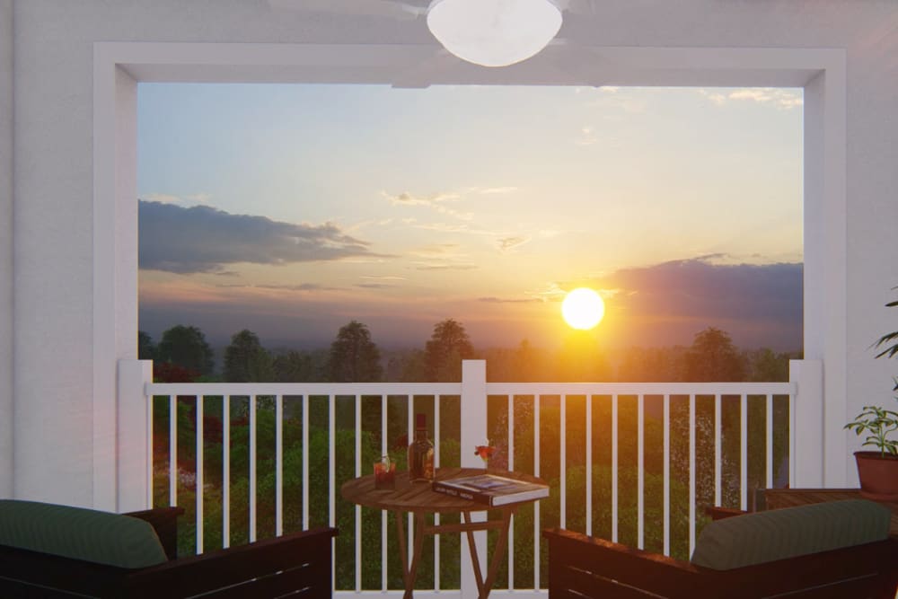 Architectural rendering of apartment balcony at Harmony at Kent in Dover, Delaware