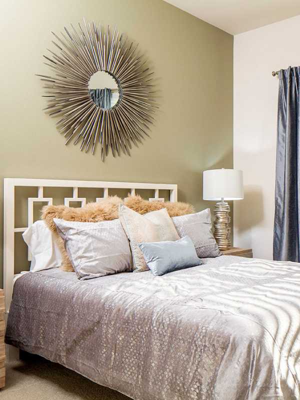 Apartment bedroom at Skye Apartments in Vista, California