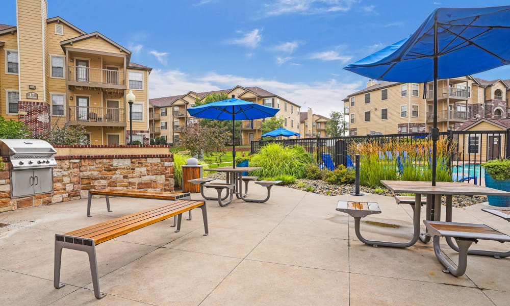 Grill and chill area at Portofino Apartments in Wichita, Kansas