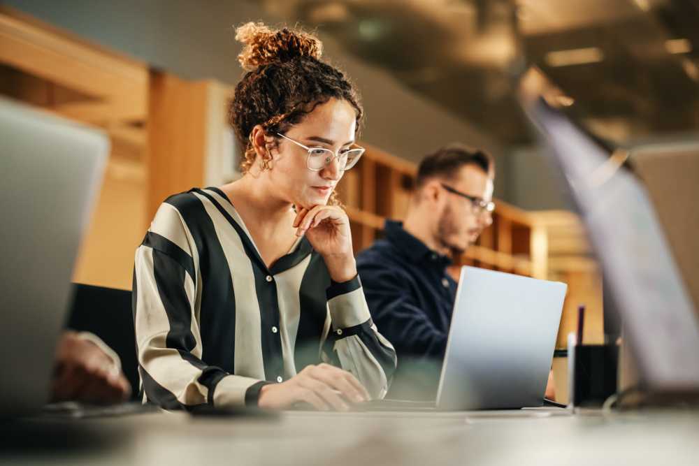 Resident using onine payment portal at Ridgewood at Greenbrier in Greenbrier, Tennessee