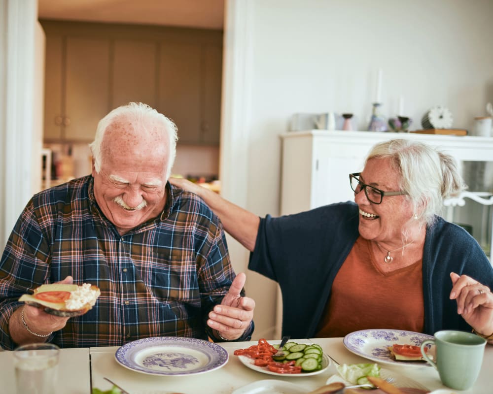 A resident couple in their kitchen at RiverView Ridge in Rock Valley, Iowa.